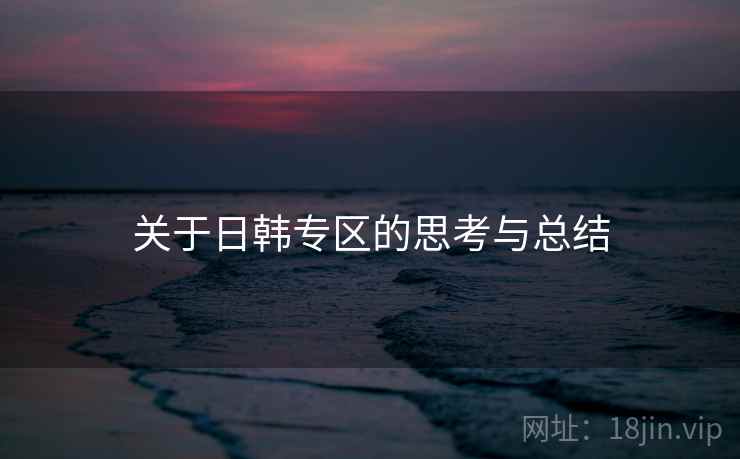 关于日韩专区的思考与总结 关于日韩专区的思考与总结