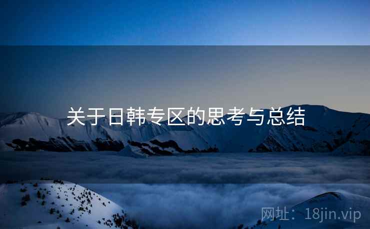 关于日韩专区的思考与总结 关于日韩专区的思考与总结