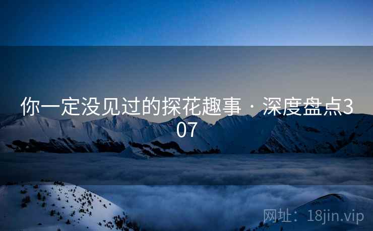 你一定没见过的探花趣事 · 深度盘点307